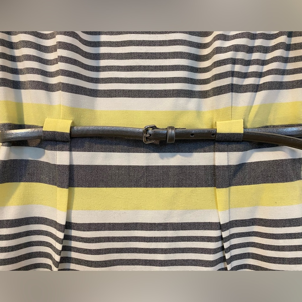 Calvin Klein size 10- yellow, grey and white striped dress - Picture 2 of 5
